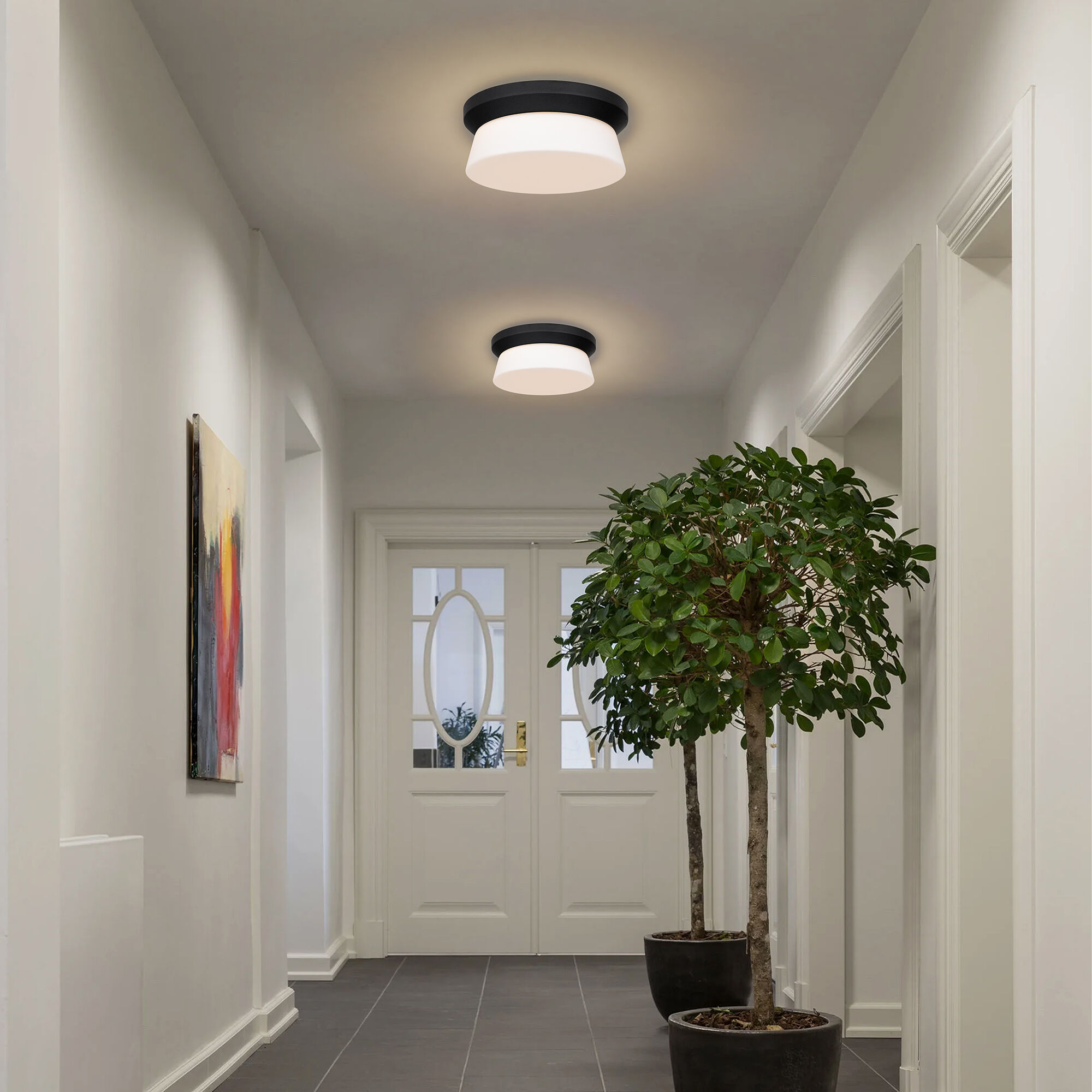 Skirt LED 11 inch Sand Black Outdoor Flush Mount